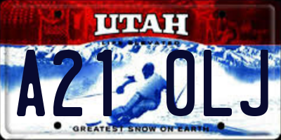 UT license plate A210LJ