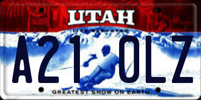 UT license plate A210LZ