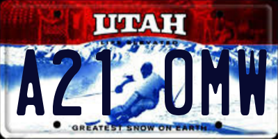 UT license plate A210MW