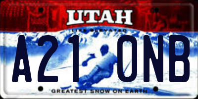 UT license plate A210NB