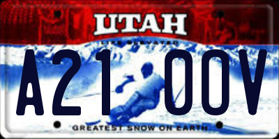 UT license plate A210OV