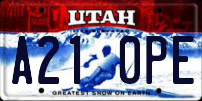 UT license plate A210PE