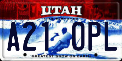 UT license plate A210PL