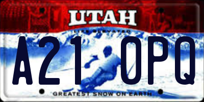 UT license plate A210PQ