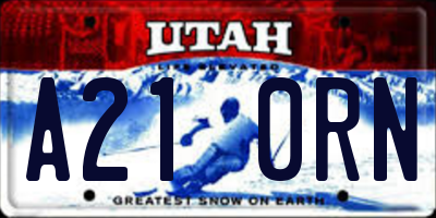 UT license plate A210RN