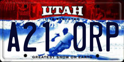UT license plate A210RP