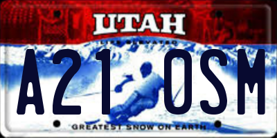 UT license plate A210SM
