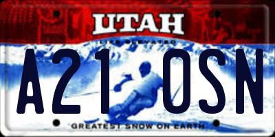 UT license plate A210SN