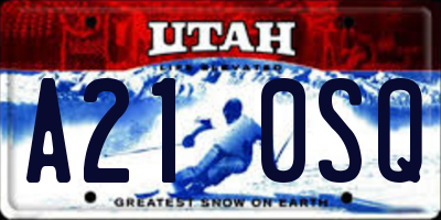 UT license plate A210SQ