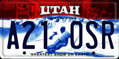 UT license plate A210SR