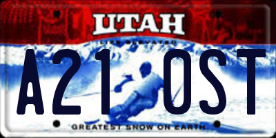 UT license plate A210ST