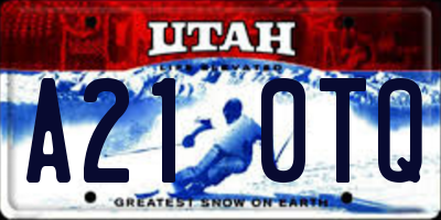 UT license plate A210TQ