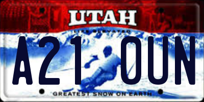 UT license plate A210UN
