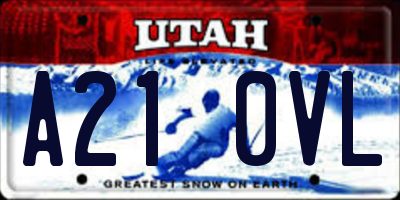 UT license plate A210VL