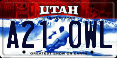 UT license plate A210WL