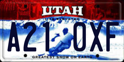 UT license plate A210XF