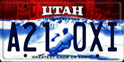 UT license plate A210XI