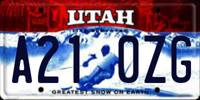 UT license plate A210ZG