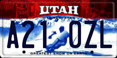 UT license plate A210ZL