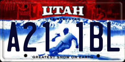 UT license plate A211BL