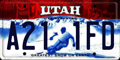 UT license plate A211FD