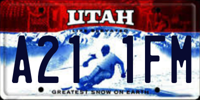 UT license plate A211FM