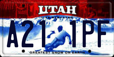 UT license plate A211PF