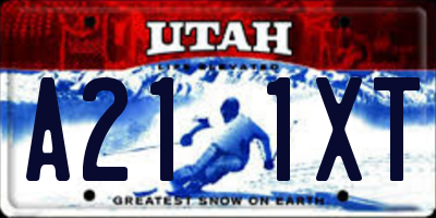 UT license plate A211XT