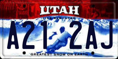 UT license plate A212AJ