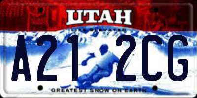 UT license plate A212CG