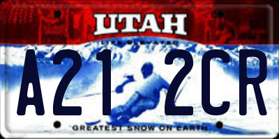UT license plate A212CR