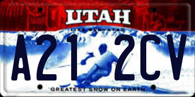 UT license plate A212CV