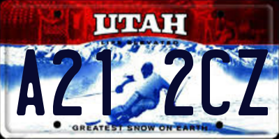 UT license plate A212CZ