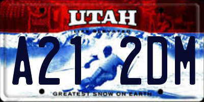 UT license plate A212DM