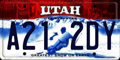 UT license plate A212DY