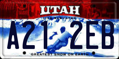 UT license plate A212EB