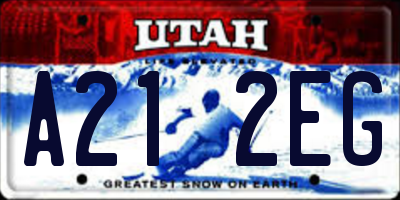UT license plate A212EG