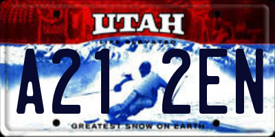 UT license plate A212EN