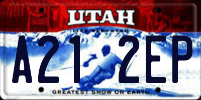 UT license plate A212EP