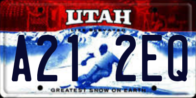 UT license plate A212EQ