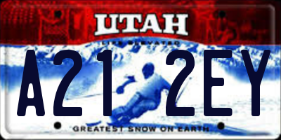 UT license plate A212EY