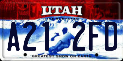 UT license plate A212FD