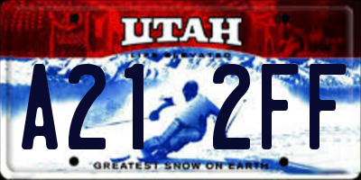 UT license plate A212FF