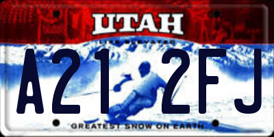 UT license plate A212FJ