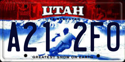 UT license plate A212FO