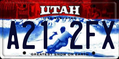 UT license plate A212FX
