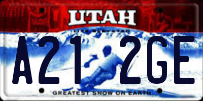 UT license plate A212GE