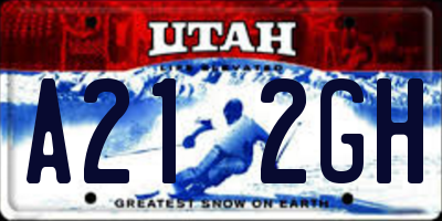 UT license plate A212GH