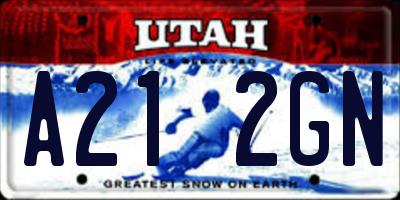 UT license plate A212GN
