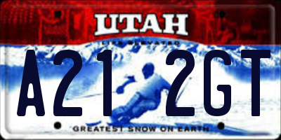 UT license plate A212GT